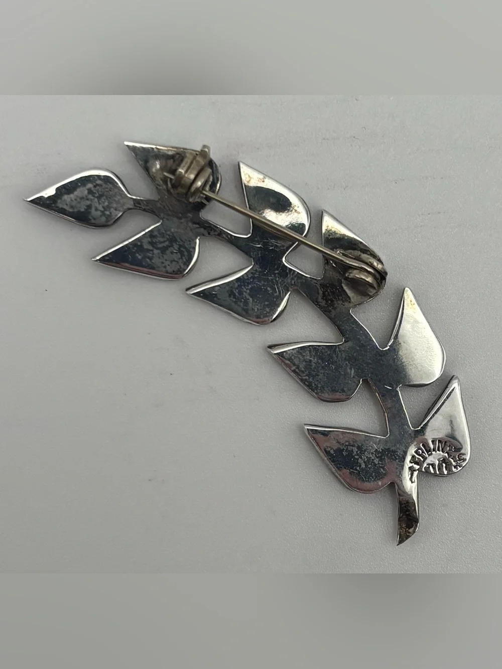 Vintage Taxco Mexican 925 Sterling Silver Turquoise Brooch & Earrings Set - Picture 3 of 8